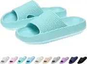 [rosyclo] Cloud Slides for Kids, Toddler Pillow Slippers Shower Bathroom Non-Slip Open Toe Super Soft Comfy Thick Sole Cozy Boys Girls Home House Cloud Cushion Slide Sandals for Indoor Outdoor Shoes