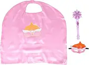 Homoyoyo 3pcs Princess Costume for Light Up Snowflake Fairy Wand Glowing Mask Soft Cape for Halloween Birthday Parties Role Play Fun
