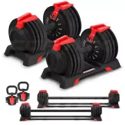 NNEDSZ CORTEX Revolock V2 48kg Pair Set Adjustable Steel Dumbbell Barbell Kettle