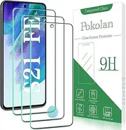 [Pokolan] 3 Pack Screen Protector for Samsung Galaxy S21 FE 5G Tempered Glass, Upgraded version, 9H Hardness, Case Friendly, Bubble Free, Anti Scratch, Ultra Resistant