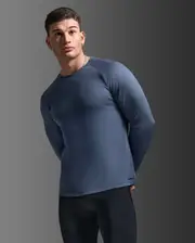 Aero Long Sleeve, 2XU, L, Indigo/Black Reflective, Male