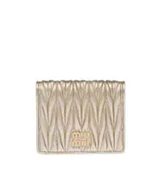 Miu Miu Logo Lettering Bi-Fold Wallet One size Nude