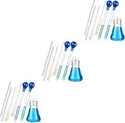 GLEAVI 3 Sets Flask Droppers Eye Dropper Laboratory Measuring Tools Laboratory Containers Squeeze Transfer Pipettes Bottle Pipettes Dropper Glass re-usable