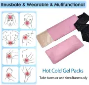 Reusable Gel Ice Packs for Injuries 2 Packs 28 x 13 cm Hot and Cold Compress ...