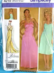 Simplicity Pattern 4215 Sz. H5 6/14 Misses' Evening Dress Pattern
