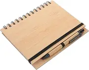 KOCKSHION Bamboo Leather Journal Notebook Spiral Bound for Office School Memo Pad Writing Notebook