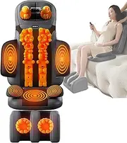 Full Body Massage Chair,Shiatsu Neck and Back Massager,with Heating Function,3-Level Intensity Adjustment, Foot Massage, Multi-Point Full Body Massage, Thick Massage Cushion, Detachable