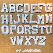 1pc Letter White Embroidered Cloth Iron On Patch Appliqué Alphabet word #1373