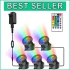 Ornate Underwater RGB Lighting with Remote & Timer - 5 Colorful LED Spotlights