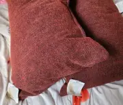 Lot Of 2 Red Feather Down Throw Pillows 25x14 Pair Set Rectangle Maroon NWT