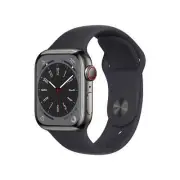 Apple Watch Series 8 GPS Cellular 41mm Graphite Stainless Steel M/L Band MNVH3LL