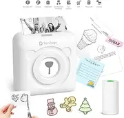 Mini Printer Mobile Photo Printer for Smartphone Buyounger Multifunctional Device Bluetooth Printer Small Mobile Phone Sticker Printer Thermal Printer USB Bags Label Printer White Without Cartridge