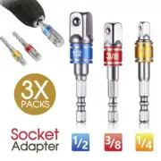 Socket Adaptor Set Driver Hex Shank Drill Bits 1/2" 1/4" 3/8" Impact Driver OZ