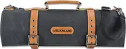 WELKINLAND 14-Pockets Knife roll, Leather roll Canvas, Bag Holders, Bag, Chef Pocket Bags for Chefs Black/Brown