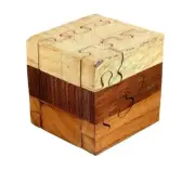 Handcrafted Wooden Handmade Jigsaw Puzzle Cube for Adults and Kids ( 2.75 Inch )
