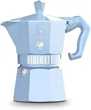 Bialetti Mocha Exclusive Sky Blue 3 Cup Open Fire (Coffee Maker, Espresso Maker, Makinetta)