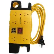 HPM Plug Boss 6-Way Powerboard Black and Yellow
