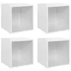 Tv Cabinets 4 Pcs High Gloss White 37X35x37 Cm Engineered Wood Wood TV Stands &
