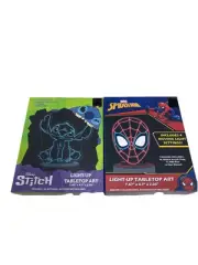 Spider Man & Leo & Stitch Light-Up Tablet TopArt ( 7.67” x 4.7” x 2.05”) 2 Pack