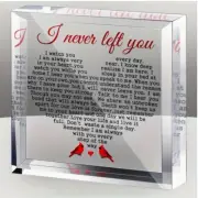 Red Cardinal Acrylic Memorial Keepsake - "I Never Left You" Sympathy Gift - 4 in