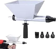 Electric Mortar Grout G un, Large Auger Mortar Grout G un, Metal Cement Caulking Gu n with 4 Replacement Nozzles, Portable Reusable Pointing Cement Tool for Electric Drill, Not Included Hand Drill