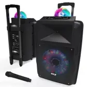 Pyle 700W Bluetooth PA Speaker System, Flashing LED Lights, Portable Battery