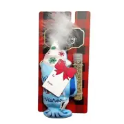 Meow Holiday Refillable Pet Plush Cocoa Kicker Catnip Toy With Feathers