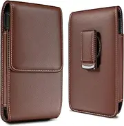 DeBin Holster for iPhone 16 16pro 15 15 Pro, 14, 14 Pro, 13, 13 Pro, 12 Pro, 12, 11, XR Belt Case with Swivel Clip Cell Phone Belt Holder Pouch Cover (Fits with Otterbox Commuter Case) Brown