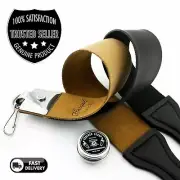 Genuine Leather Double Sided Strop 100% Canvas Knife Razor Sharpening Belt Paste