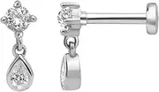 [JHJEWH] Back Earring for Women,Helix Piercing Jewelry,Hidden Helix Earring Dangle,Hidden Spiral Earrings Floating Helix Jewelry,Dangle Cartilage Earring Internally Threaded Tragus Conch Stud