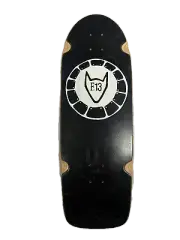 Factory 13 Black/White Circular Cat 10in Scratched Shaped Deck