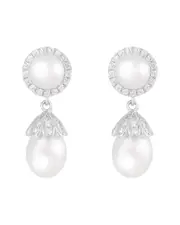 Splendid Pearls Silver 6-6.5mm Pearl Earrings