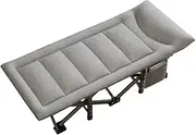 Portable Camping Bed for Adults Lightweight Folding Cot for Sleeping w/Mattress and Memory Headrest Outdoor Tent Camp Bed Supports 330 Lbs