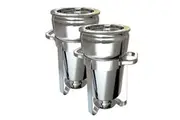 SOGA 2X 11L Round Stainless Steel Soup Warmer Marmite Chafer Full Size Catering Chafing Dish