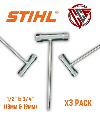 STIHL 3-PACK CHAINSAW SCRENCH WRENCH FITS HUSQVARNA STIHL 1/2x3/4 - 13mm x 19mm