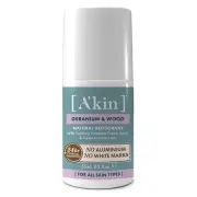 A'kin Natural Deodorant Roll-On - Geranium & Wood 65ml