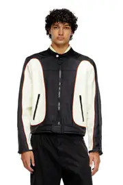 [Diesel] Diesel - Colour-block biker jacket with piping - Jackets - Man - Multicolor 44 Multicolor