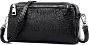 [GIGBIRD] Small Crossbody Bag for Women Genuine Leather Retro Cell Phone Pouch Simple Shoulder Bag Outdoor Casual Purse Clutch