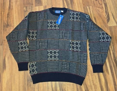 Vintage Pendleton Pullover Sweater Mens Large 100% Wool Made USA blue beige red