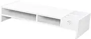 CAXUSD Ergonomic Desk Monitor Stand Shelf White Computer Riser Mini Storage Office Organizing