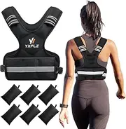 Weighted Vest Women Men Adjustable, Yxflz 4-10lb/11-20lb/20-32lb Large Weight Vest with 6 Ironsand Weights for Home Workouts, Strength, Training, Fitness