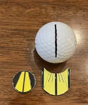 Golf Putting Tool Alignment Aiming Tool and Ball Marker 1 Shield 1 Coin 2 Pack