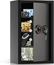 6.0 Cub Large Safe for Home, Digital Security Safe Box with Combination Lock, Removable Shelf and Alarm System, Anti-Theft Document Safes for Business Office