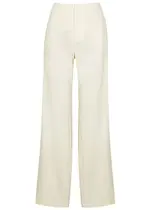 Frame Wide-leg Linen-blend Trousers - Off White - 8 (UK 12 / M) 8 (UK 12 / M)