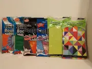 NEW~ Lot of 6 FABRIC TEXT BOOK COVERS ~ Jumbo XXL, Standard, Strechy, Mixed