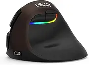 Wireless Vertical Ergonomic Mouse with Dual Mode Connectivity, Rechargeable Battery, RGB Backlight, Silent Design, and Multiple DPI Settings - Experience Comfort and Efficiency with 6 Buttons