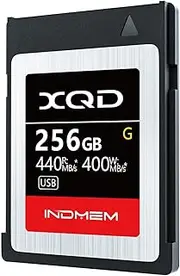 INDMEM XQD 256GB Memory Card, 5X Tough MLC XQD Flash Memory Card High Speed G Series| Max Read 440MB/s, Max Write 400MB/s