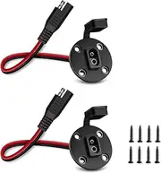 2Pcs 12AWG SAE Power Socket Sidewall Port SAE Quick Connect Solar Panel Flush Mount Connector for Solar Generator Battery Charger