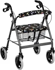 Hummingbird Daisy Rollator Walker Accessories for Seniors Cute Decorative Walker Seat Covers for Women Universal Dust Proof Rollator Walker Seat and Backrest Covers