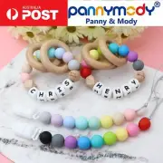 Personalised Dummy Clip Rattle with Name, Customisable Silicone Teether